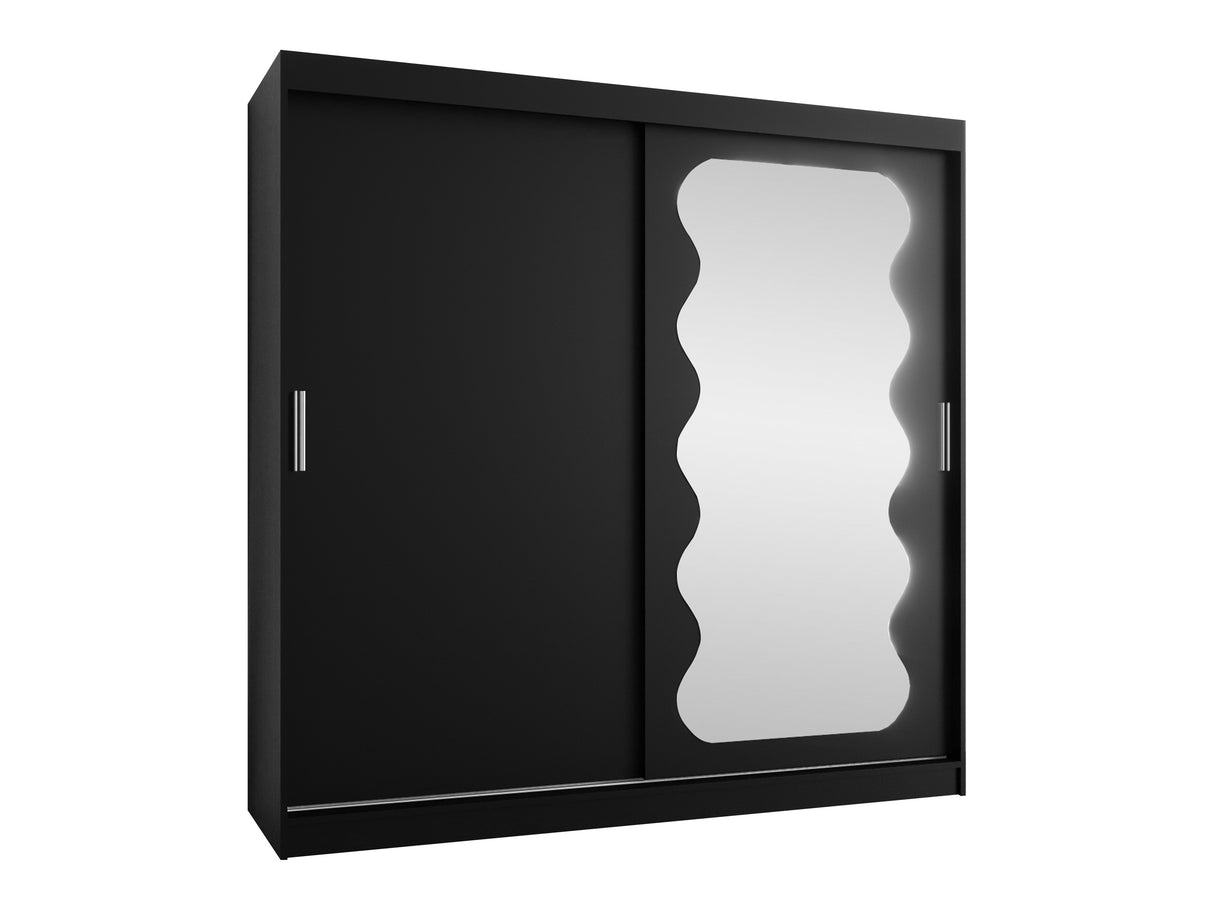 Gardróbszekrény Szafa SPOTI, Szín: Fekete, Fiókok: Nem, Szélesség: 200 cm