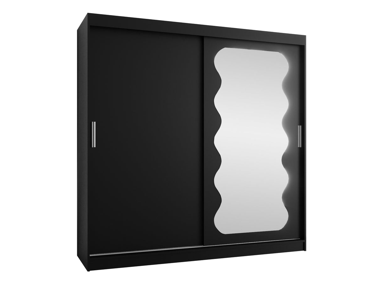 Gardróbszekrény Szafa SPOTI, Szín: Fekete, Fiókok: Igen, Szélesség: 200 cm