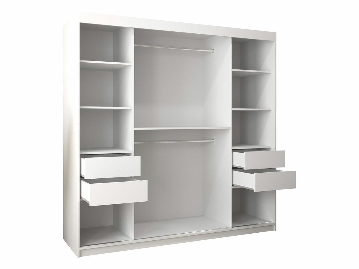 Gardróbszekrény Szafa SPOTI, Szín: Fekete, Fiókok: Igen, Szélesség: 200 cm