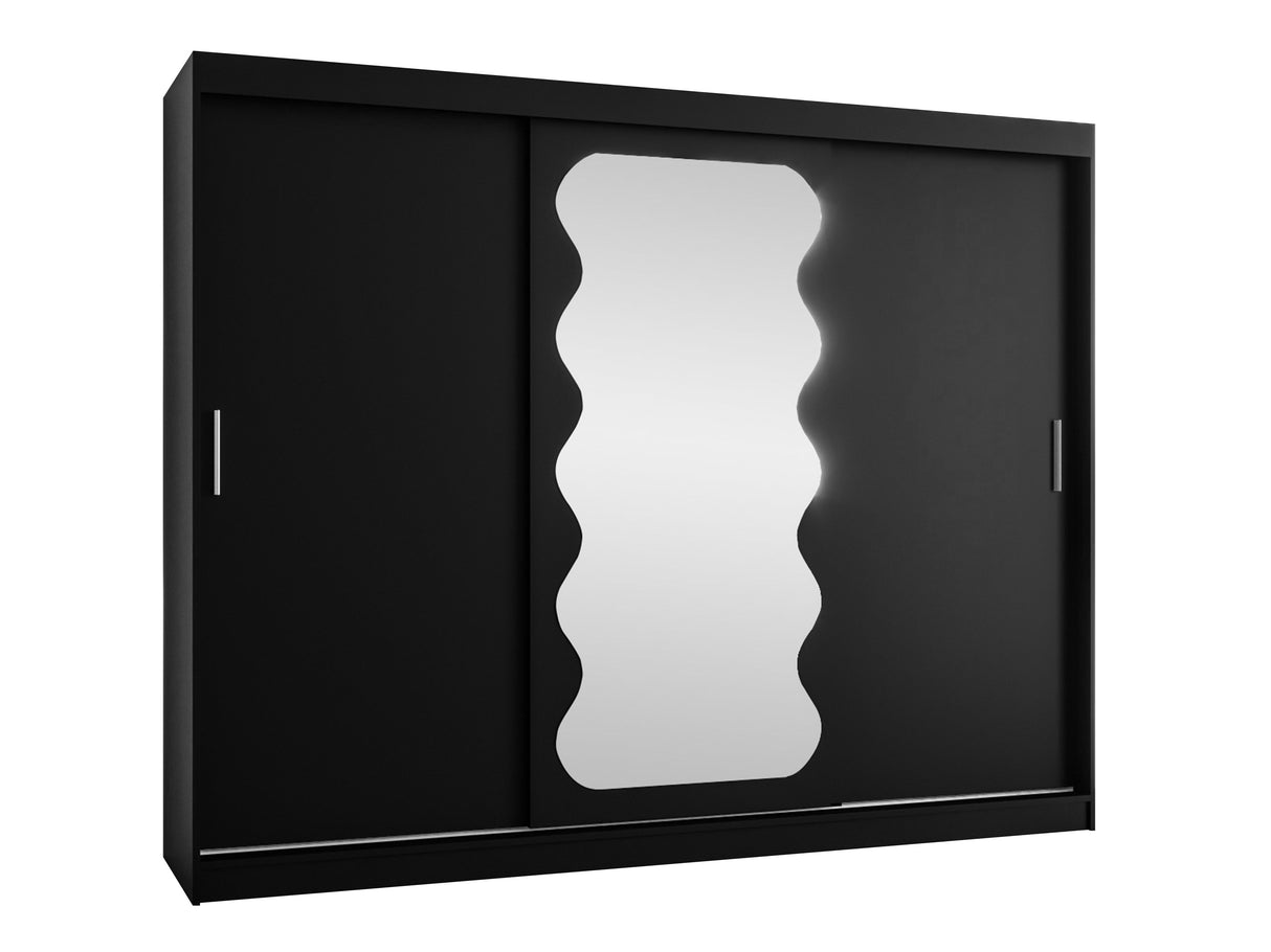 Gardróbszekrény Szafa SPOTI, Szín: Fekete, Fiókok: Igen, Szélesség: 250 cm