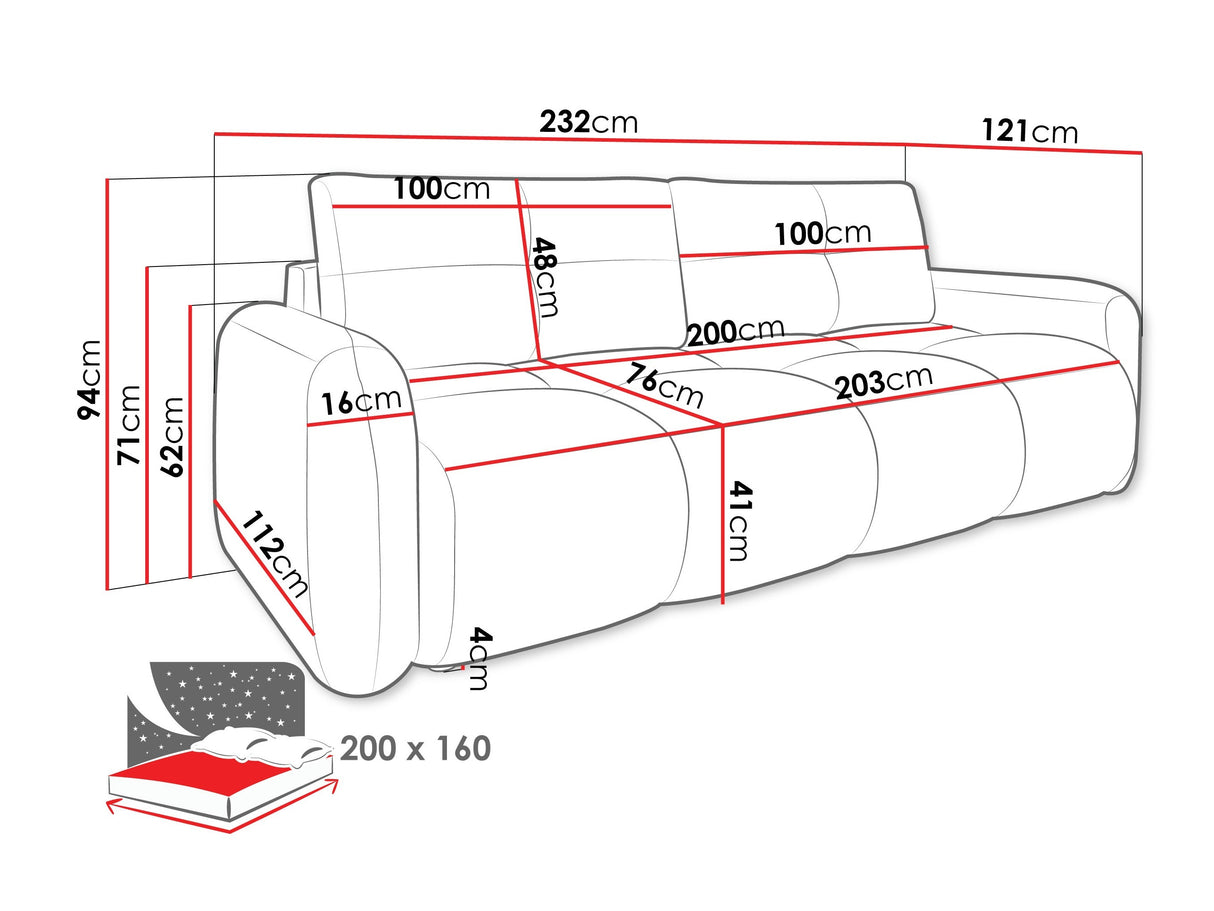 Kanapéágy Kanapé SANDY, Szín: Quelle 03