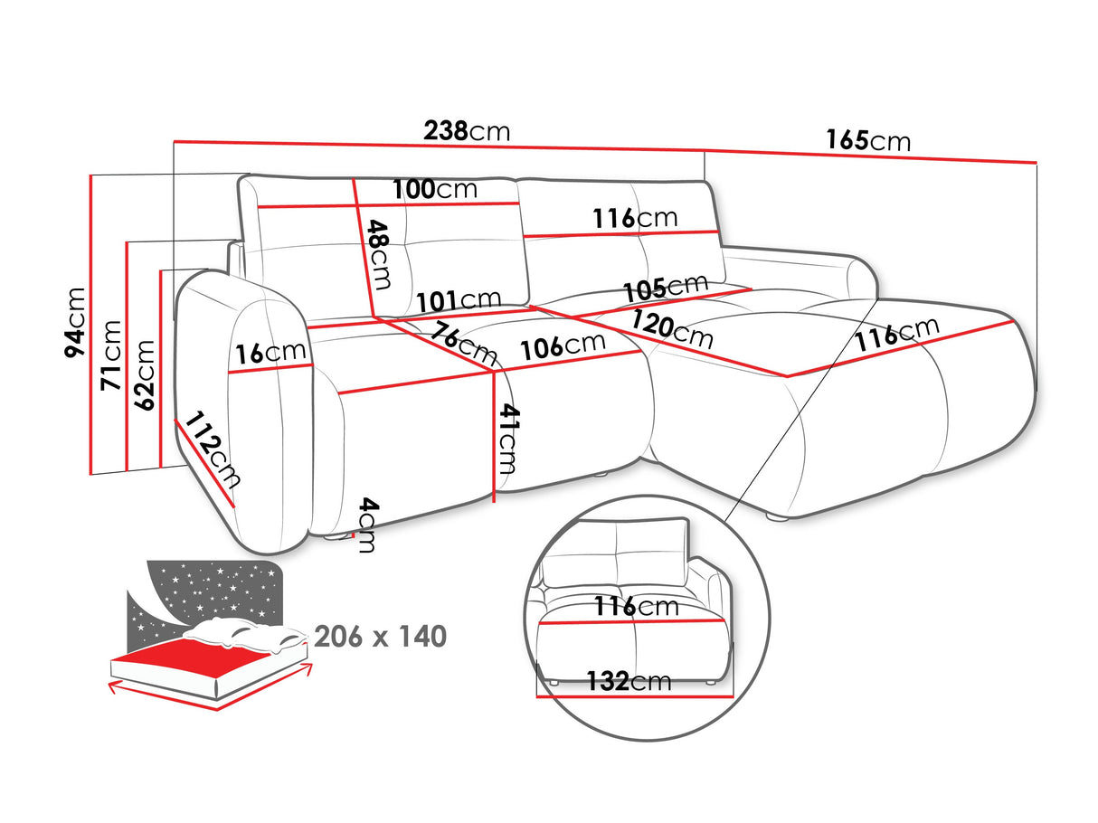 Sarokkanapé Narożnik SANDY, Szín: Quelle 03