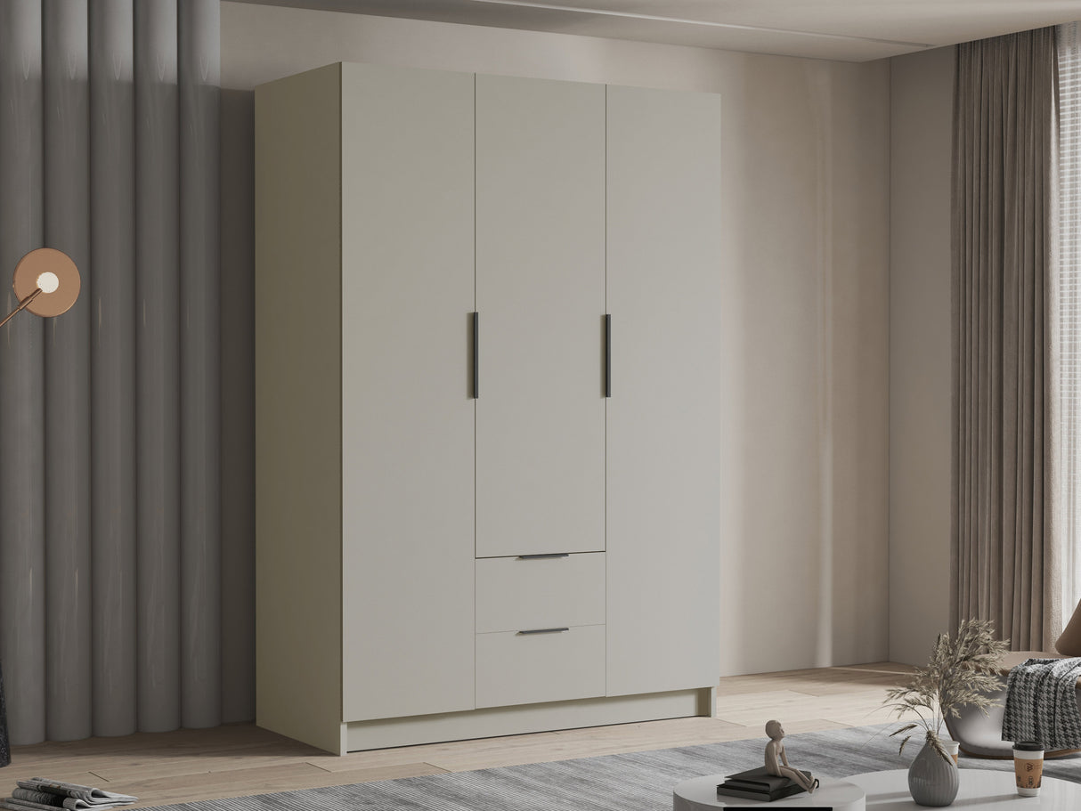 Gardróbszekrény Szafa CALWI I 150, Szín: Kasmír, Fogantyú színe: Fekete