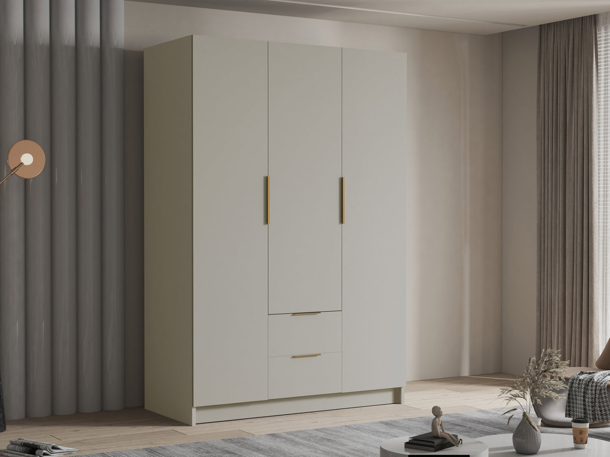 Gardróbszekrény Szafa CALWI I 150, Szín: Kasmír, Fogantyú színe: Aranysárga