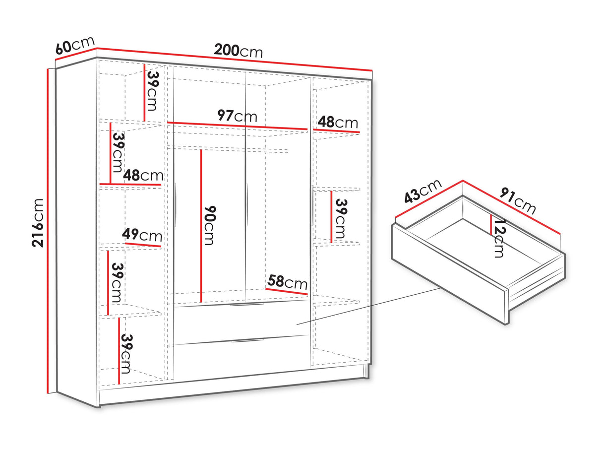 Gardróbszekrény Szafa SOFIA I, Szín: Kasmír, Fogantyú színe: Aranysárga