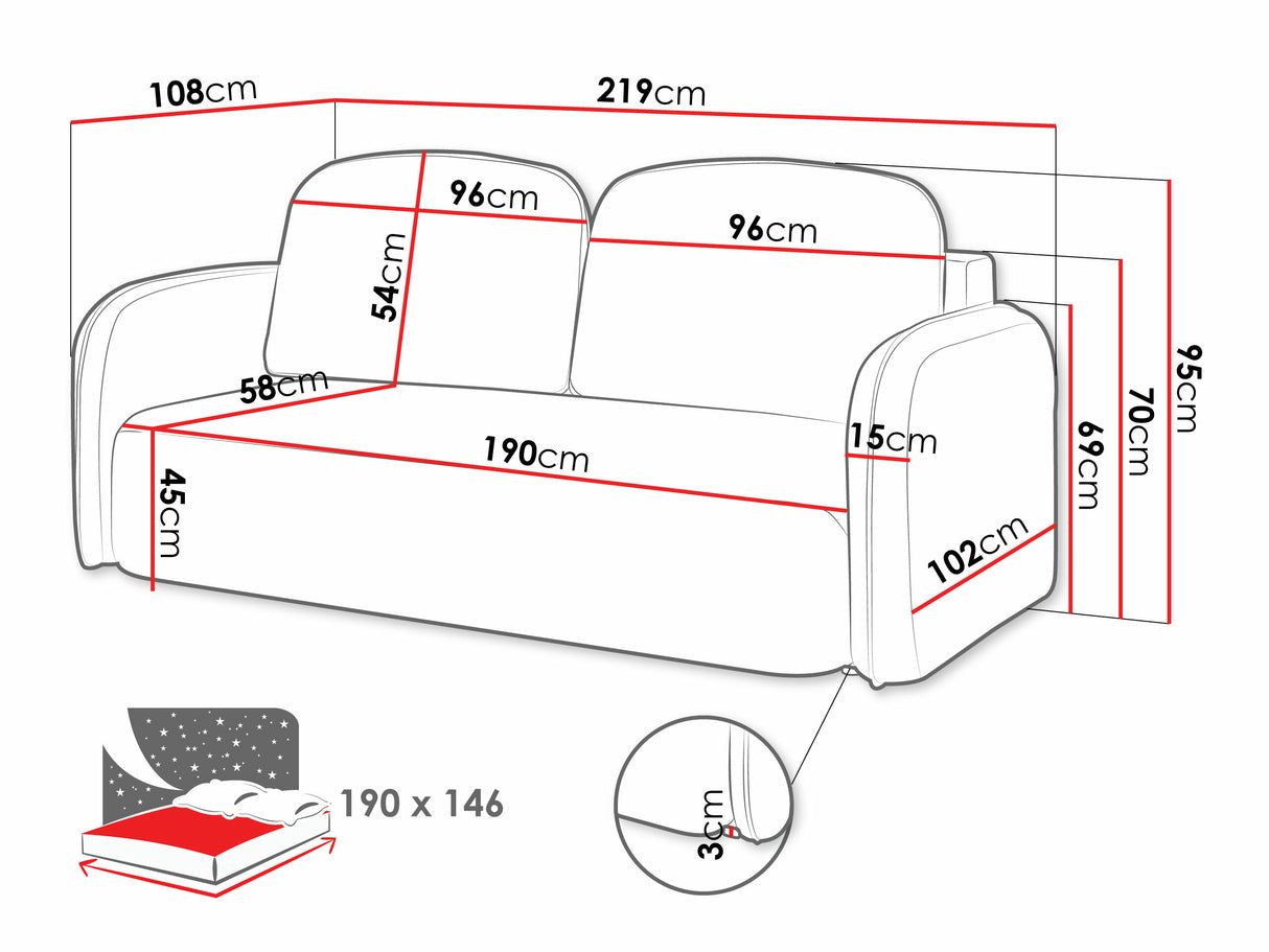 Kanapéágy Kanapé RAVELLO, Szín: Cremona 81 4221853