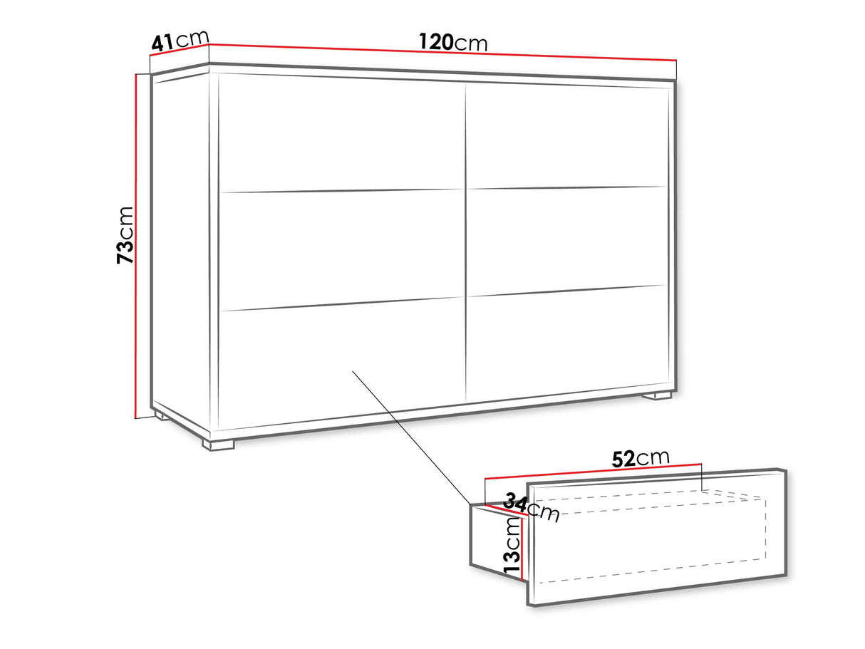 Komód Komoda GESITA K6SZ, Szín: Tölgy