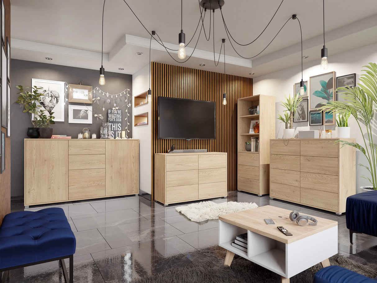 Könyvespolc Regał GESITA R3SZ, Szín: Tölgy