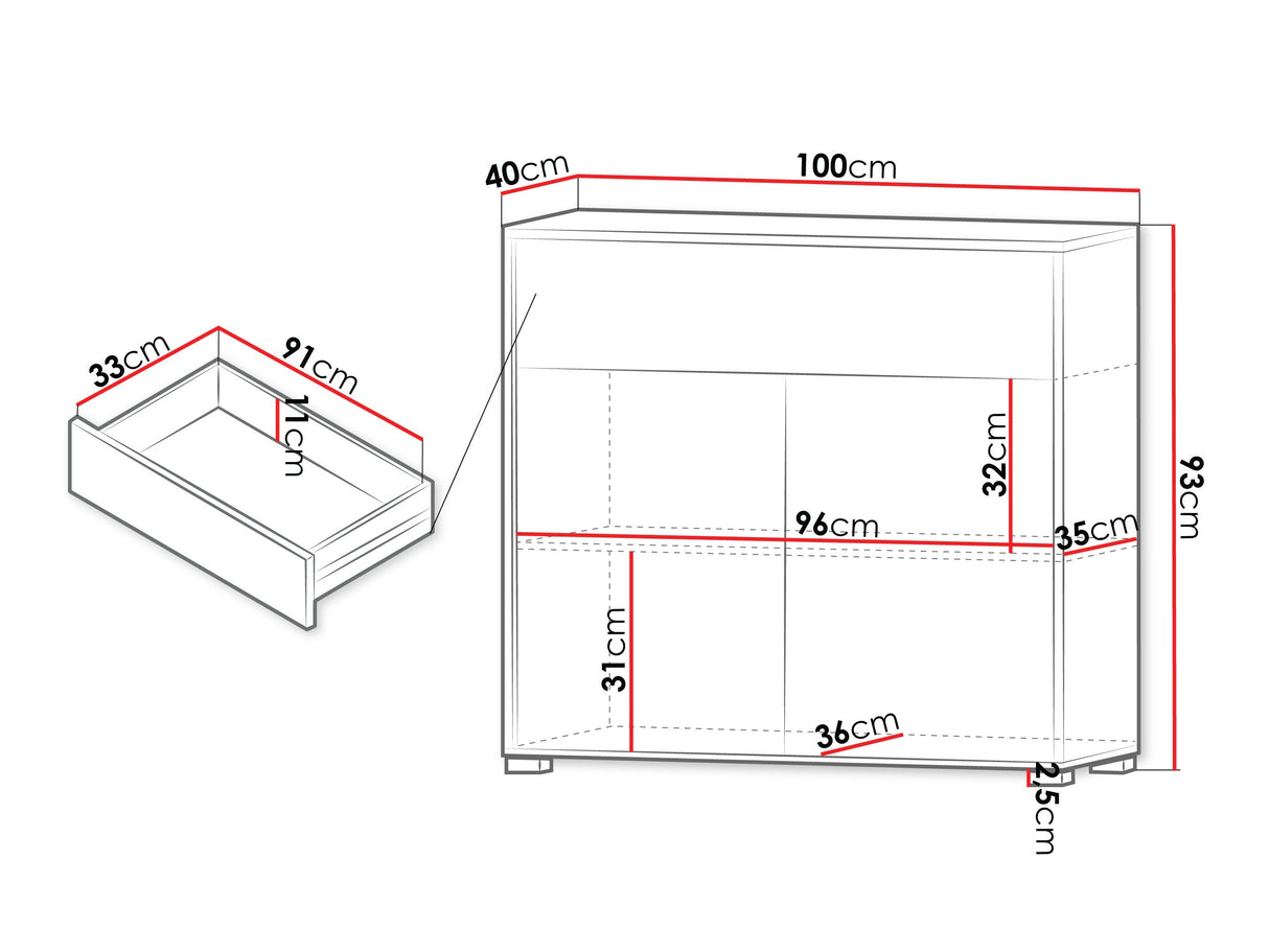 Komód Komoda GESITA 2D1SZ, Szín: Tölgy