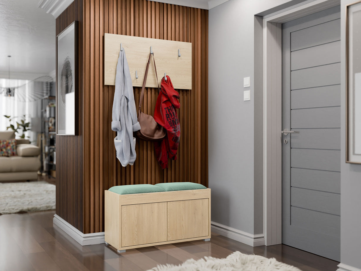 Előszoba garnitúra Garderoba GESITA, Keret színe: Tölgy, Puha falpanel színe: Manila 11