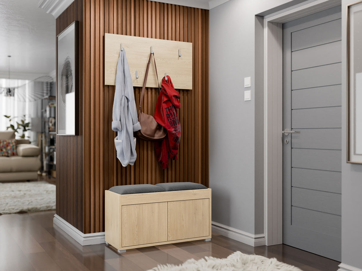 Előszoba garnitúra Garderoba GESITA, Keret színe: Tölgy, Puha falpanel színe: Manila 16