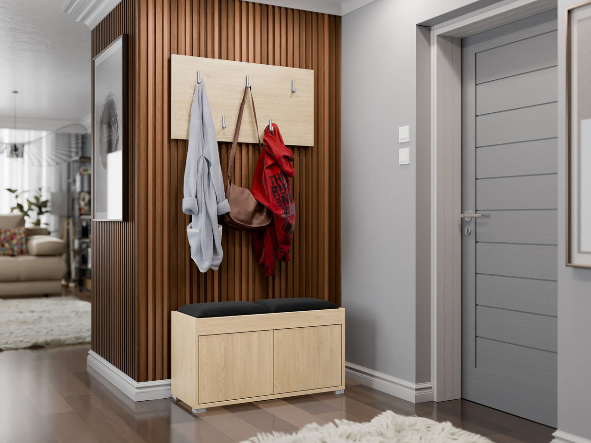 Előszoba garnitúra Garderoba GESITA, Keret színe: Tölgy, Puha falpanel színe: Manila 18