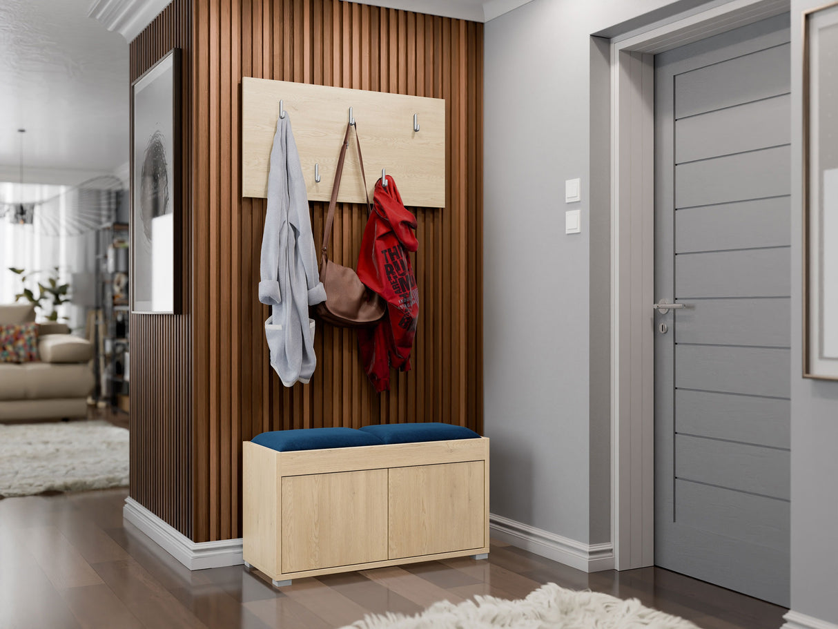 Előszoba garnitúra Garderoba GESITA, Keret színe: Tölgy, Puha falpanel színe: Manila 26