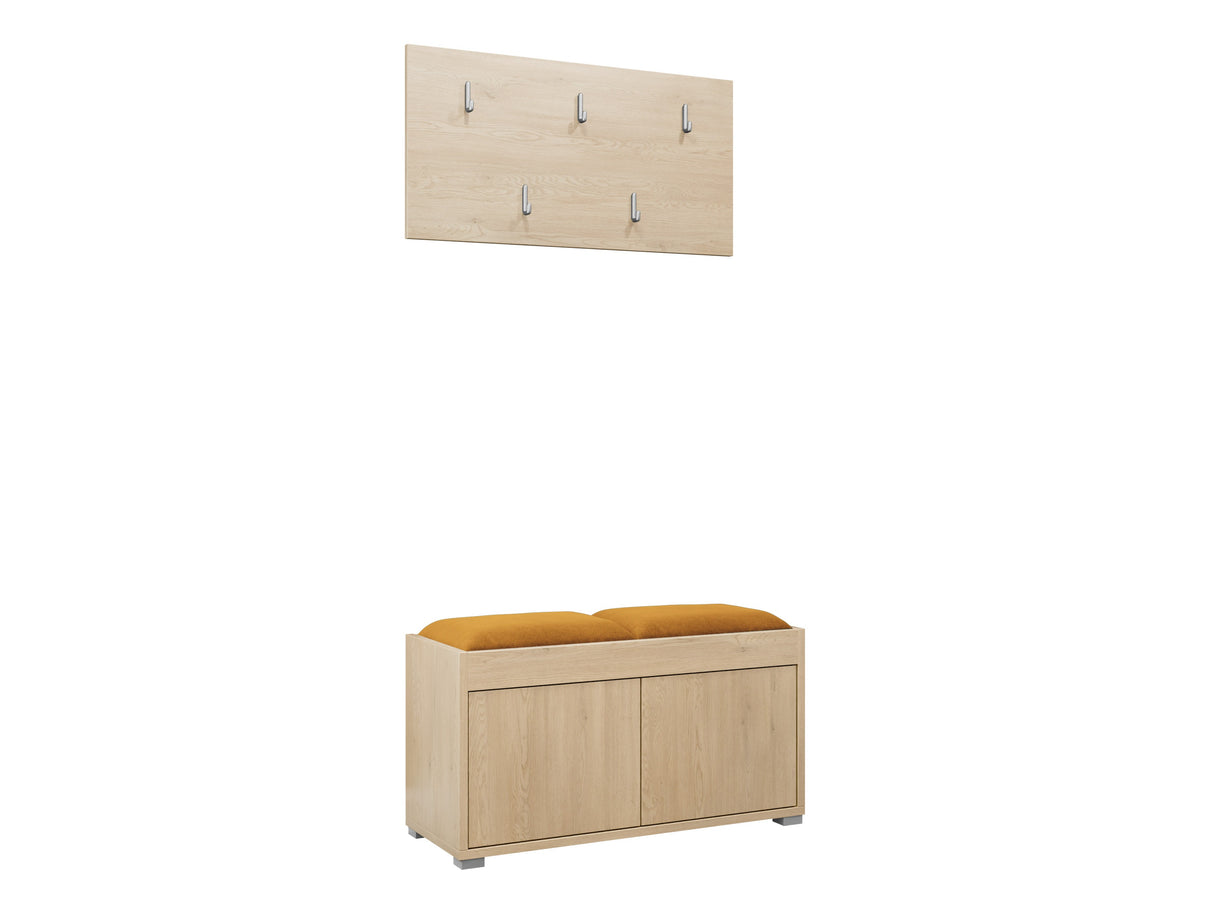 Előszoba garnitúra Garderoba GESITA, Keret színe: Tölgy, Puha falpanel színe: Manila 32