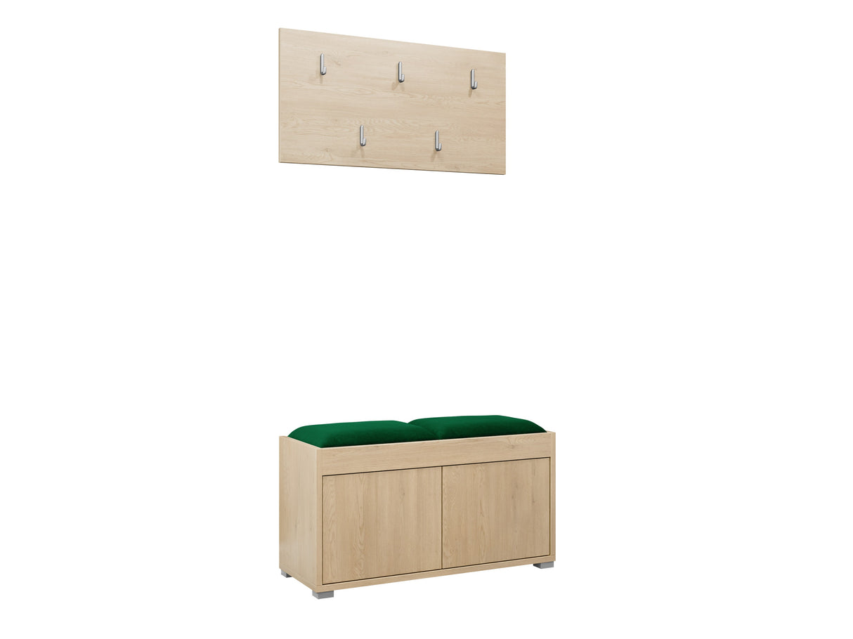 Előszoba garnitúra Garderoba GESITA, Keret színe: Tölgy, Puha falpanel színe: Manila 35