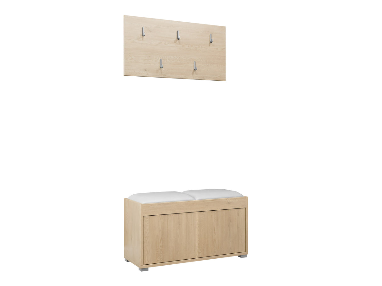 Előszoba garnitúra Garderoba GESITA, Keret színe: Tölgy, Puha falpanel színe: Soft 017