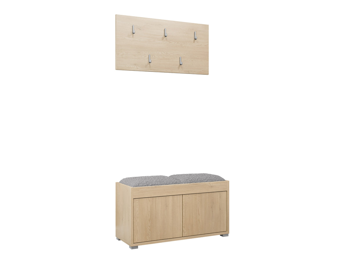 Előszoba garnitúra Garderoba GESITA, Keret színe: Tölgy, Puha falpanel színe: Abriamo 06