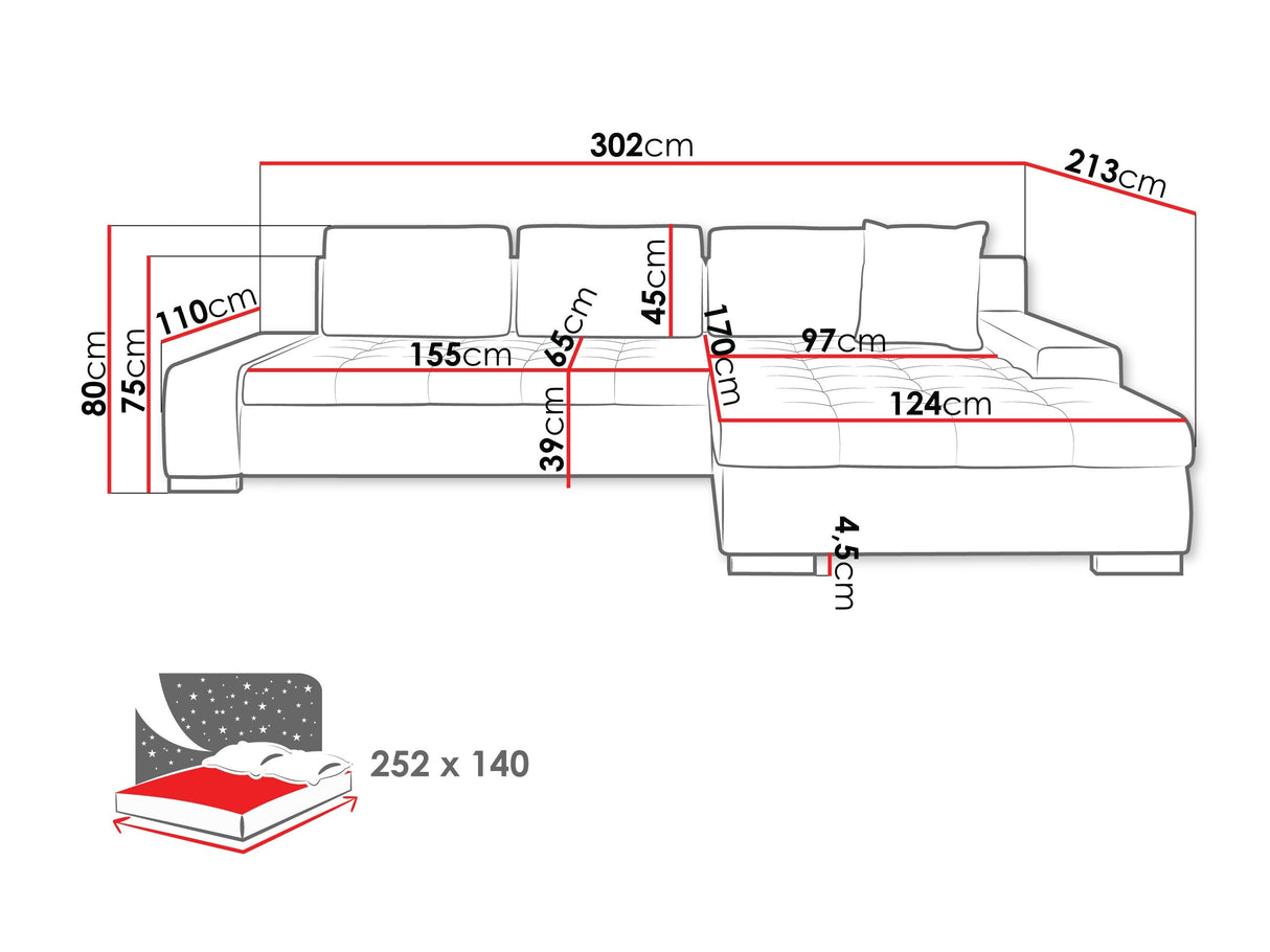 Sarokkanapé Orkan (Herkules), Szín: Pianem 21 + Mokka 03