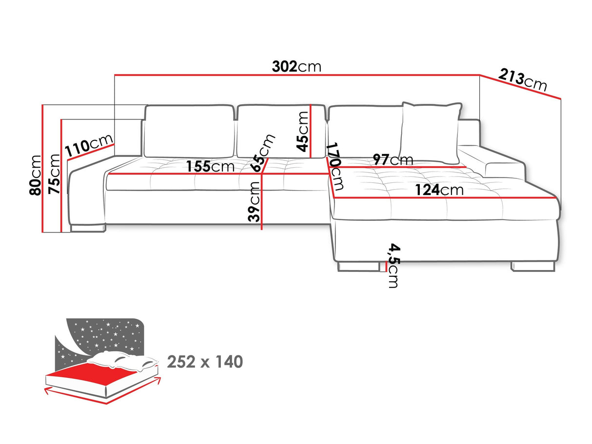 Sarokkanapé Orkan (Herkules), Szín: Manza 04