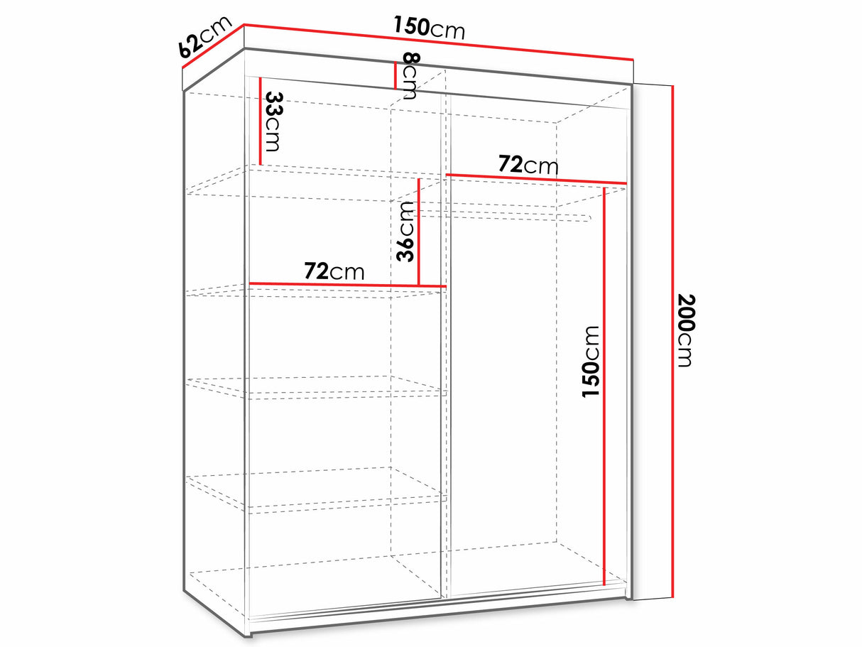 Gardróbszekrény Top 150 VIII (Sahara 150 VIII), Szín: Sonoma tölgy, Led világítás: Igen (RGB) 4222970