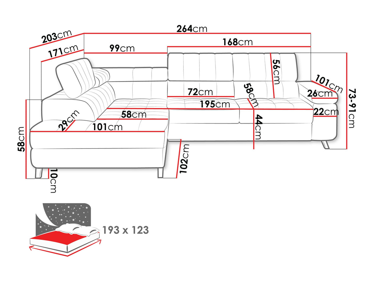 Sarokkanapé Nemrd (Elsie), Szín: Pianem 26, Változatok: Balos
