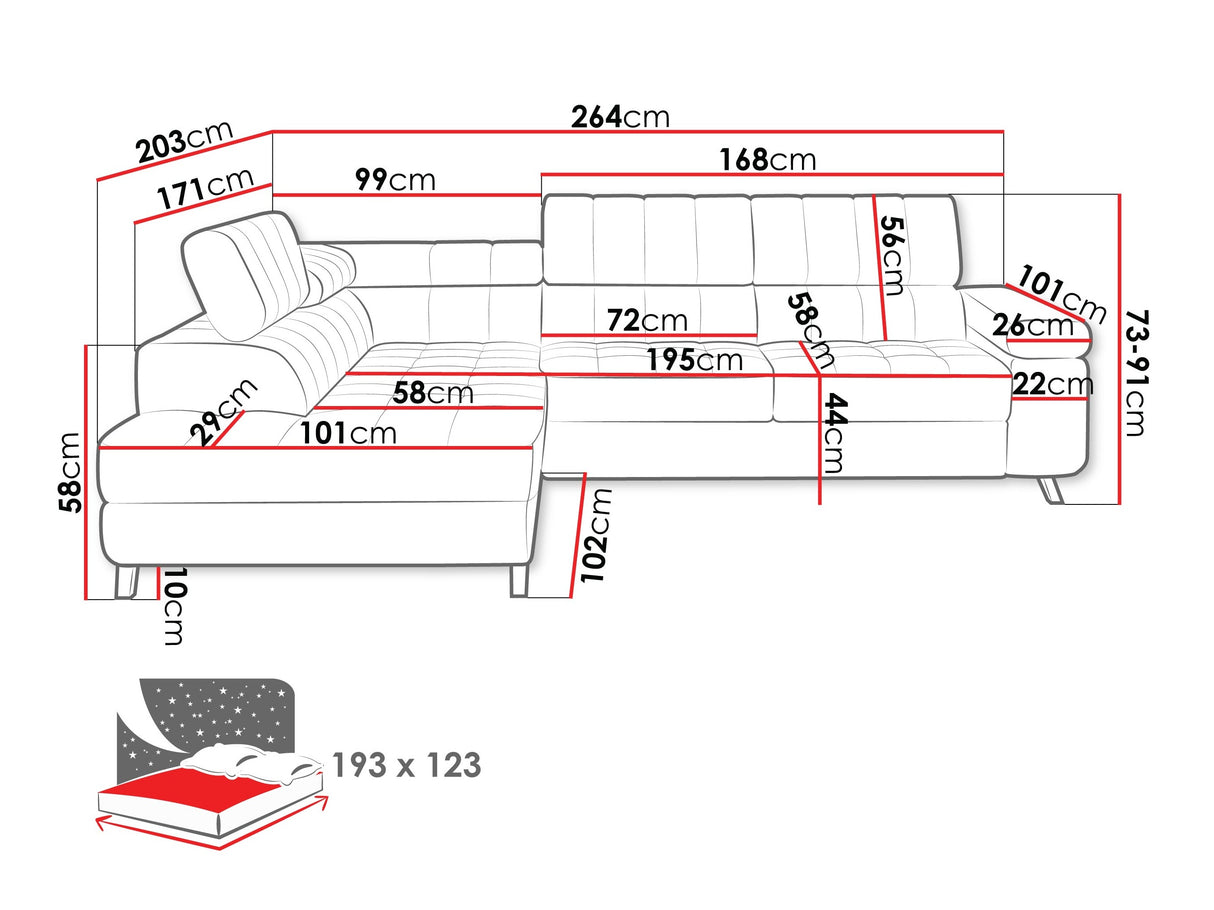 Sarokkanapé Nemrd (Elsie), Szín: Corbett 78, Változatok: Jobbos