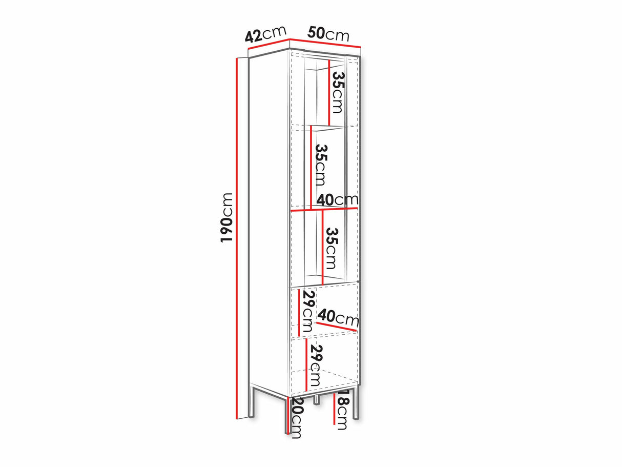 Könyvespolc Witryna wysoka COMO Kaszmir/Kaszmir Ryfle 5903211453434 (Kasmír)