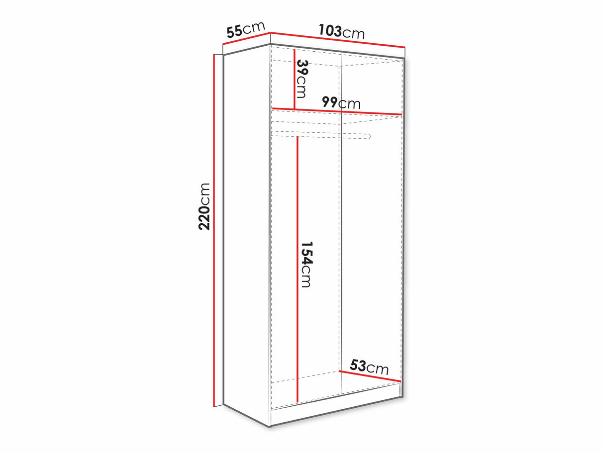 Gardróbszekrény Szafa COMO 2D Kaszmir/Kaszmir Ryfle 5903211453458 (Kasmír)