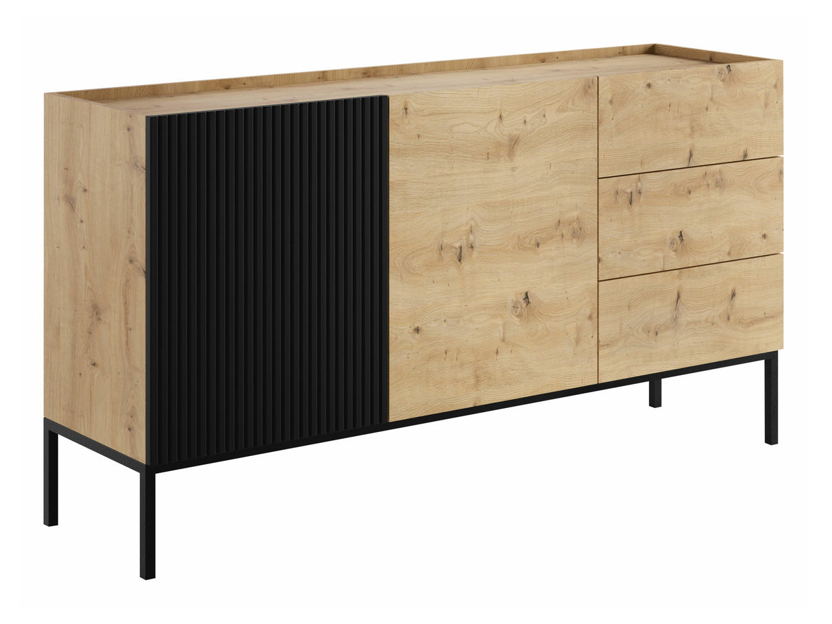 Komód Komoda COMO 150 2D3SZ Dąb Artisan/Czarny Ryfle 5903211453465 (Artisan tölgy + Fekete)