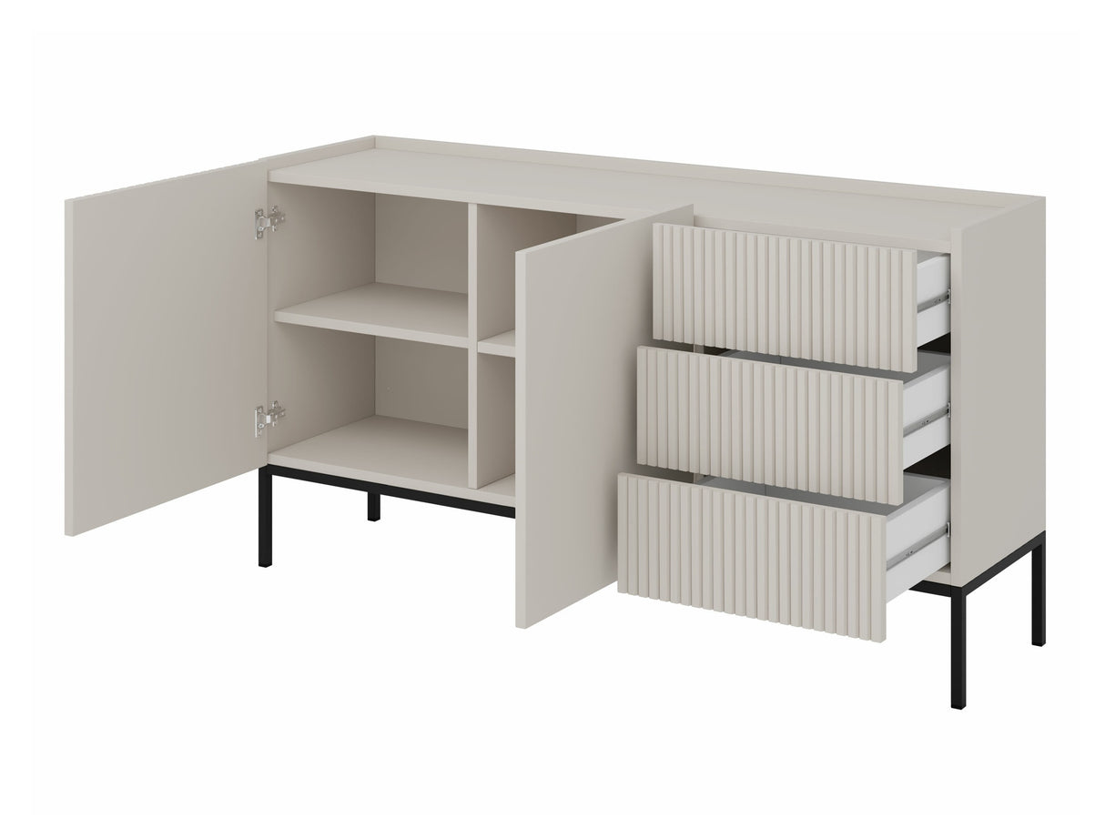 Komód Komoda COMO 150 2D3SZ Dąb Artisan/Czarny Ryfle 5903211453465 (Artisan tölgy + Fekete)