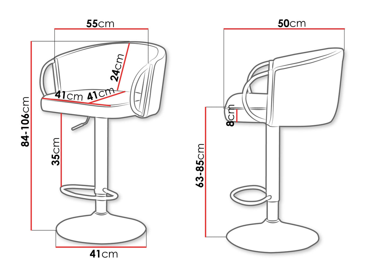 Bárszék Hoker MUZ/BS/1171 (2szt) Szary-82 5903211416125 (Szürke)