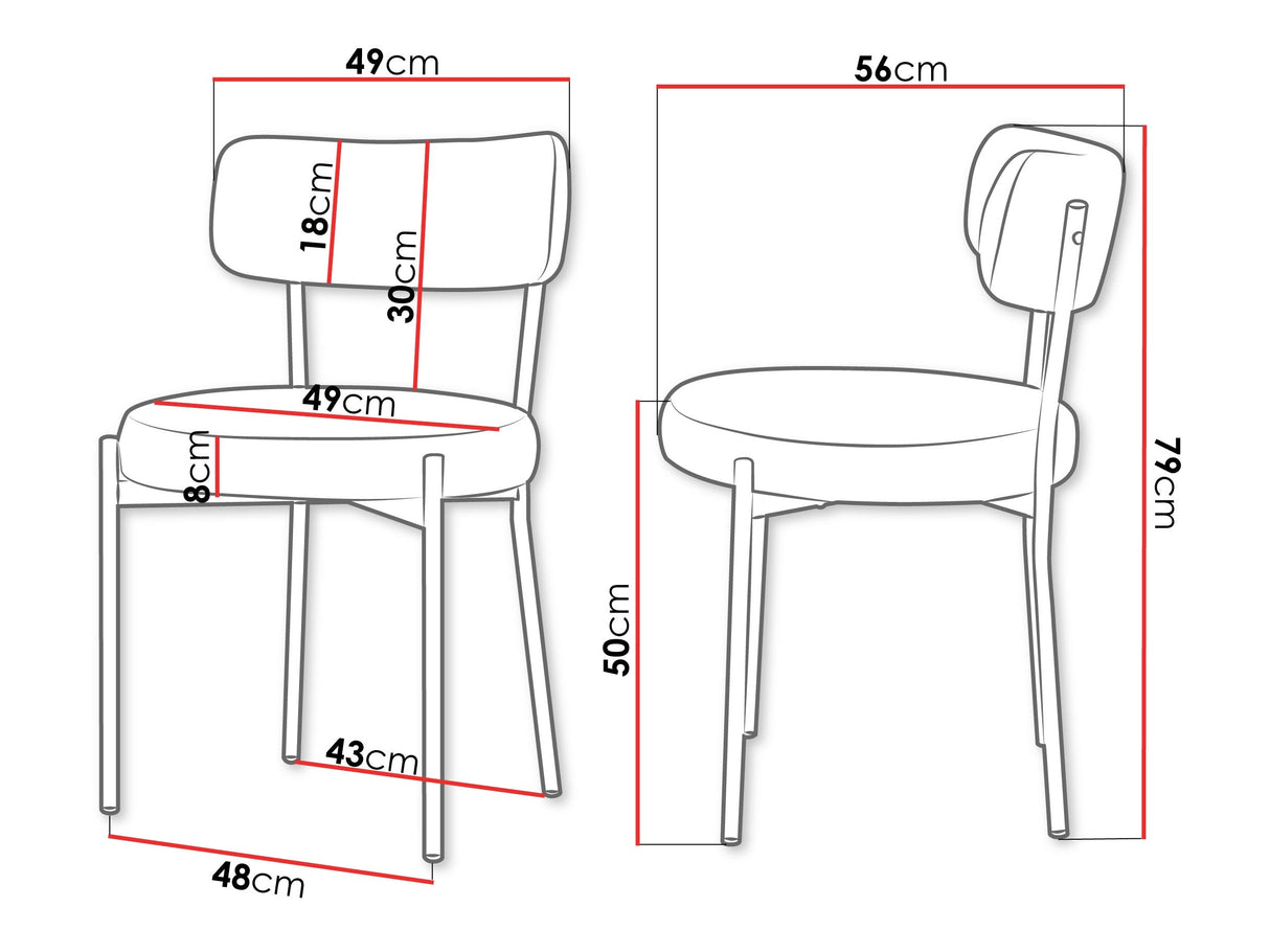 Szék Krzesło MUZ/DC/1176/GL (2szt) Krem-AT02 5903211416170 (Krém)