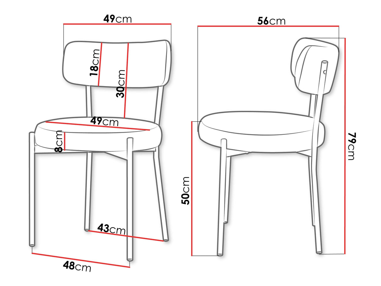 Szék Krzesło MUZ/DC/1176/GL (2szt) Ciepły Beż-AT18 5903211416187 (Bézs)