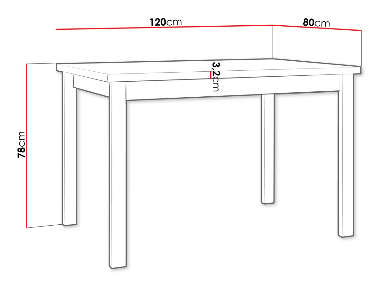 Asztal Stół ALBA 1S LAMINAT Blat: Dąb Artisan / Podst: Czarny (Artisan tölgy + Fekete)