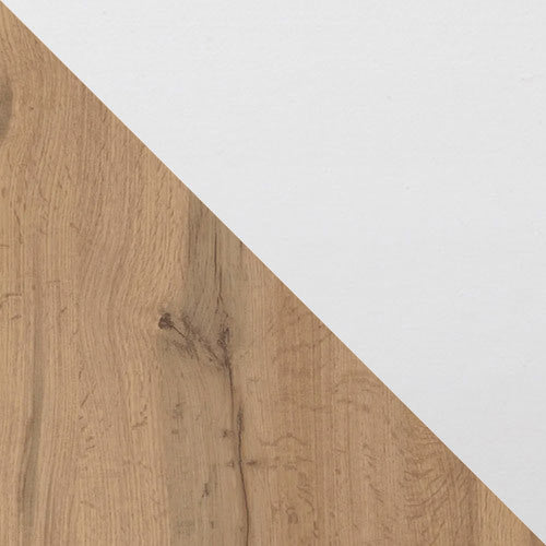 Asztal Stół ALBA 1S LAMINAT Blat: Dąb Wotan / Podst: Biały (Wotan tölgy + Fehér)