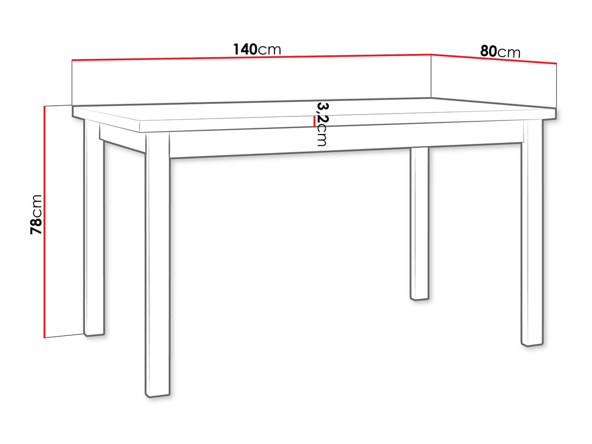 Asztal Stół ALBA 2M LAMINAT Blat: Dąb Artisan / Podst: Biały (Artisan tölgy + Fehér)