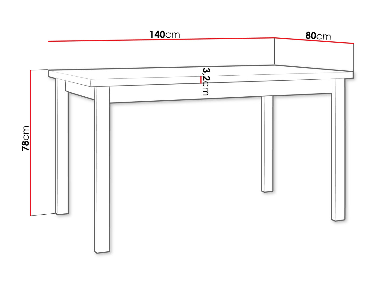 Asztal Stół ALBA 2M LAMINAT Blat: Dąb Artisan / Podst: Czarny (Artisan tölgy + Fekete)