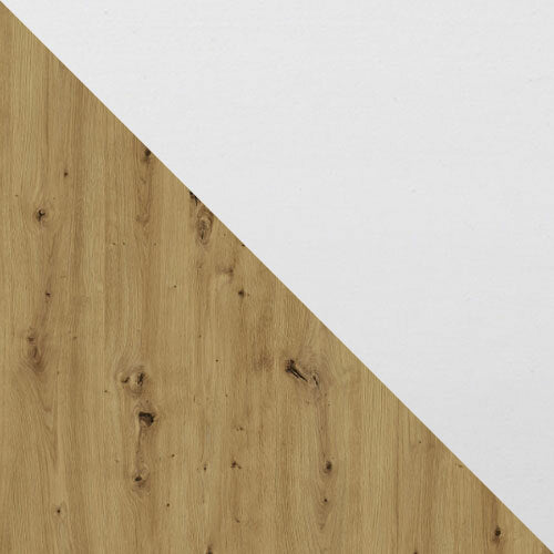 Asztal Stół ALBA 2M LAMINAT Blat: Dąb Artisan / Podst: Biały (Artisan tölgy + Fehér)