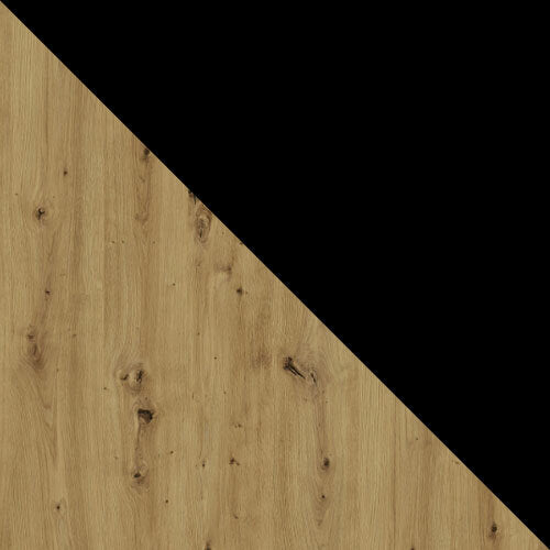 Asztal Stół ALBA 2M LAMINAT Blat: Dąb Artisan / Podst: Czarny (Artisan tölgy + Fekete)