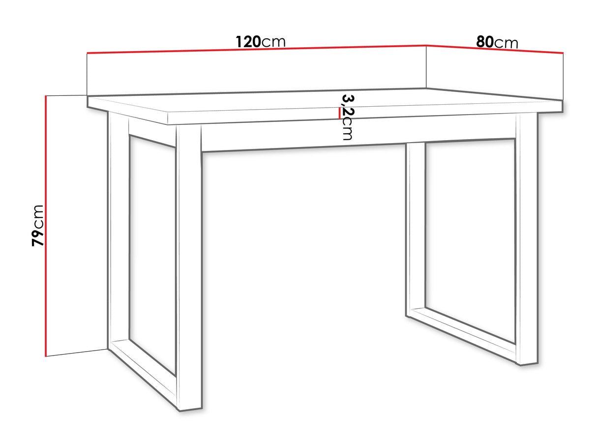 Asztal Stół IKON 3S LAMINAT Blat: Dąb Wotan / Podst: Czarny fém (Wotan tölgy + Fekete)