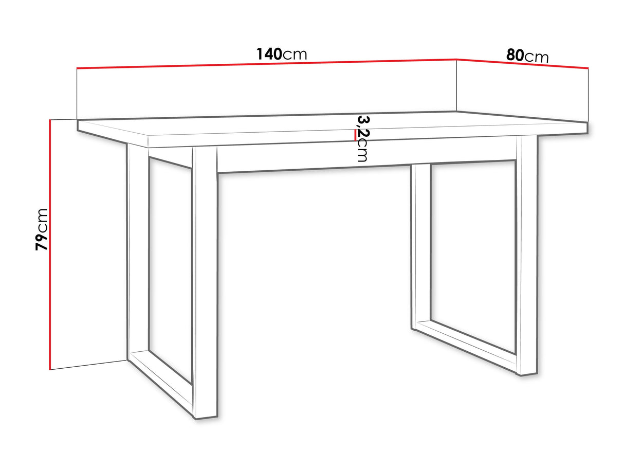 Asztal Stół IKON 3M LAMINAT Blat: Dąb Wotan / Podst: Czarny fém (Wotan tölgy + Fekete)