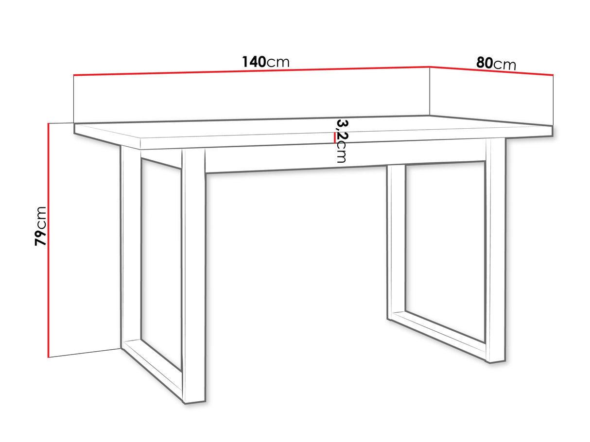Asztal Stół IKON 3M LAMINAT Blat: Dąb Artisan / Podst: Czarny fém (Artisan tölgy + Fekete)