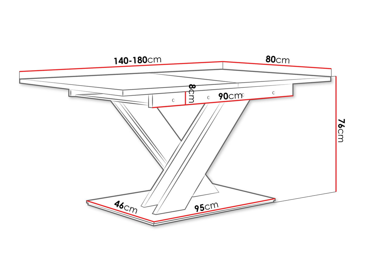 Asztal BRONX (Lezuma), Szín: Fehér márvány + Fehér