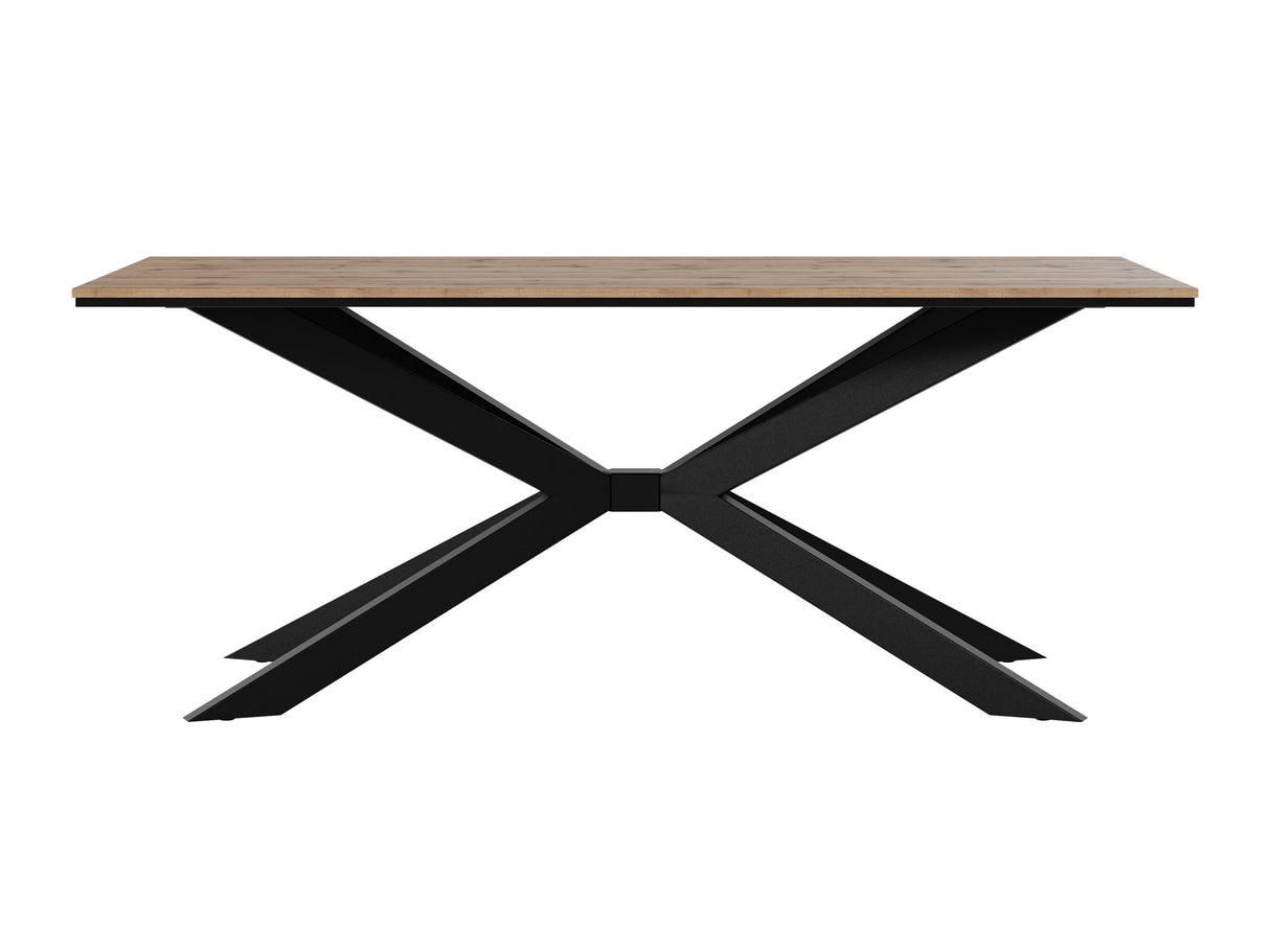 Asztal Stół FLORA Wotan/Czarny + Czarny (Wotan tölgy)