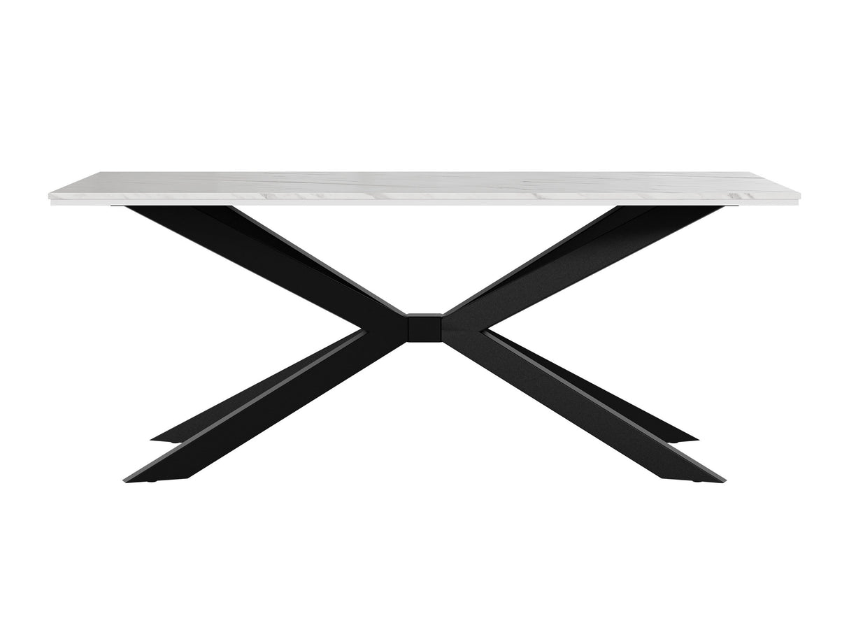 Asztal Stół FLORA Marmur Bianco/Biały Połysk + Czarny (Fehér márvány)