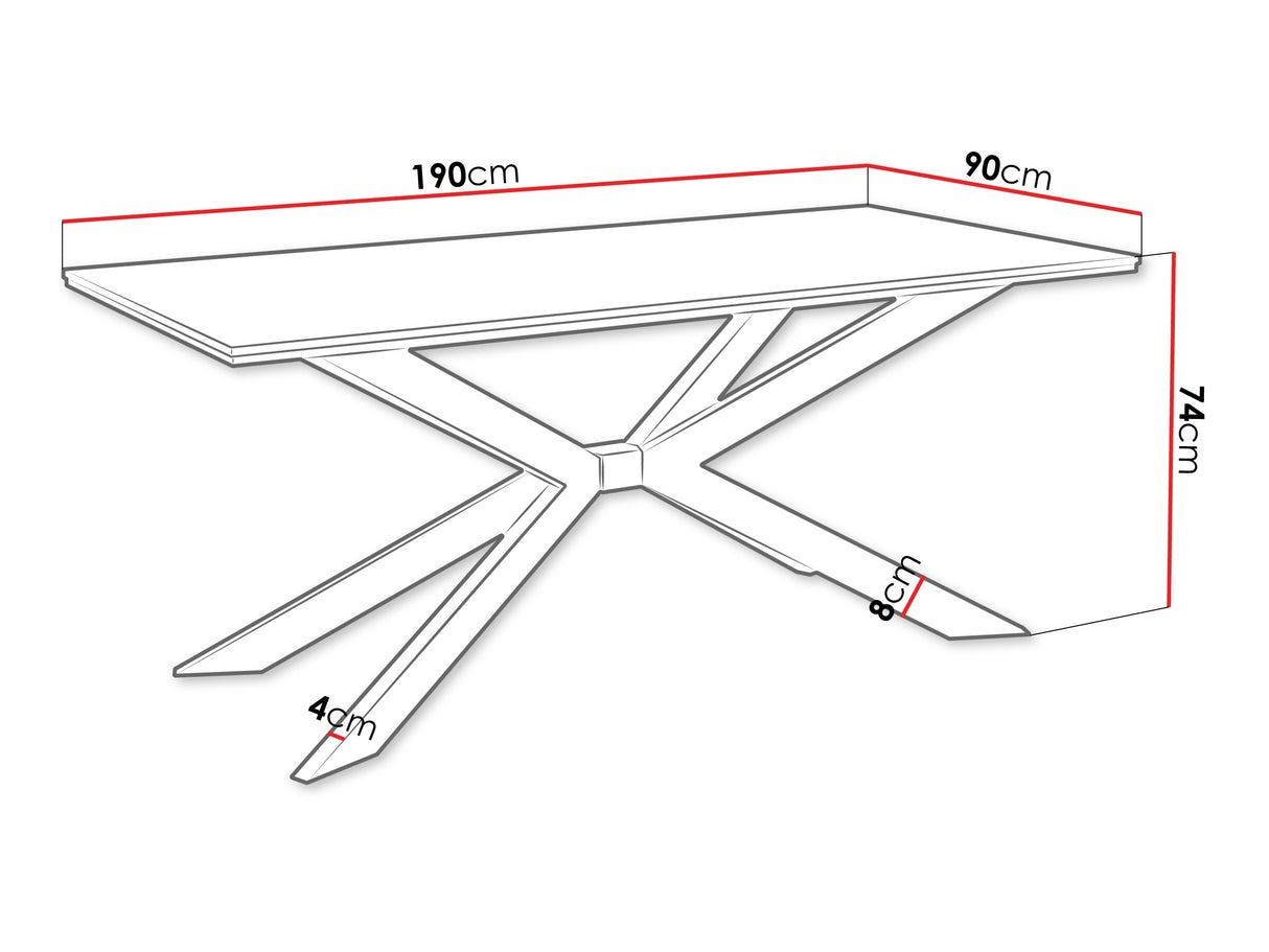 Asztal Stół FLORA Marmur Bianco/Biały Połysk + Czarny (Fehér márvány)