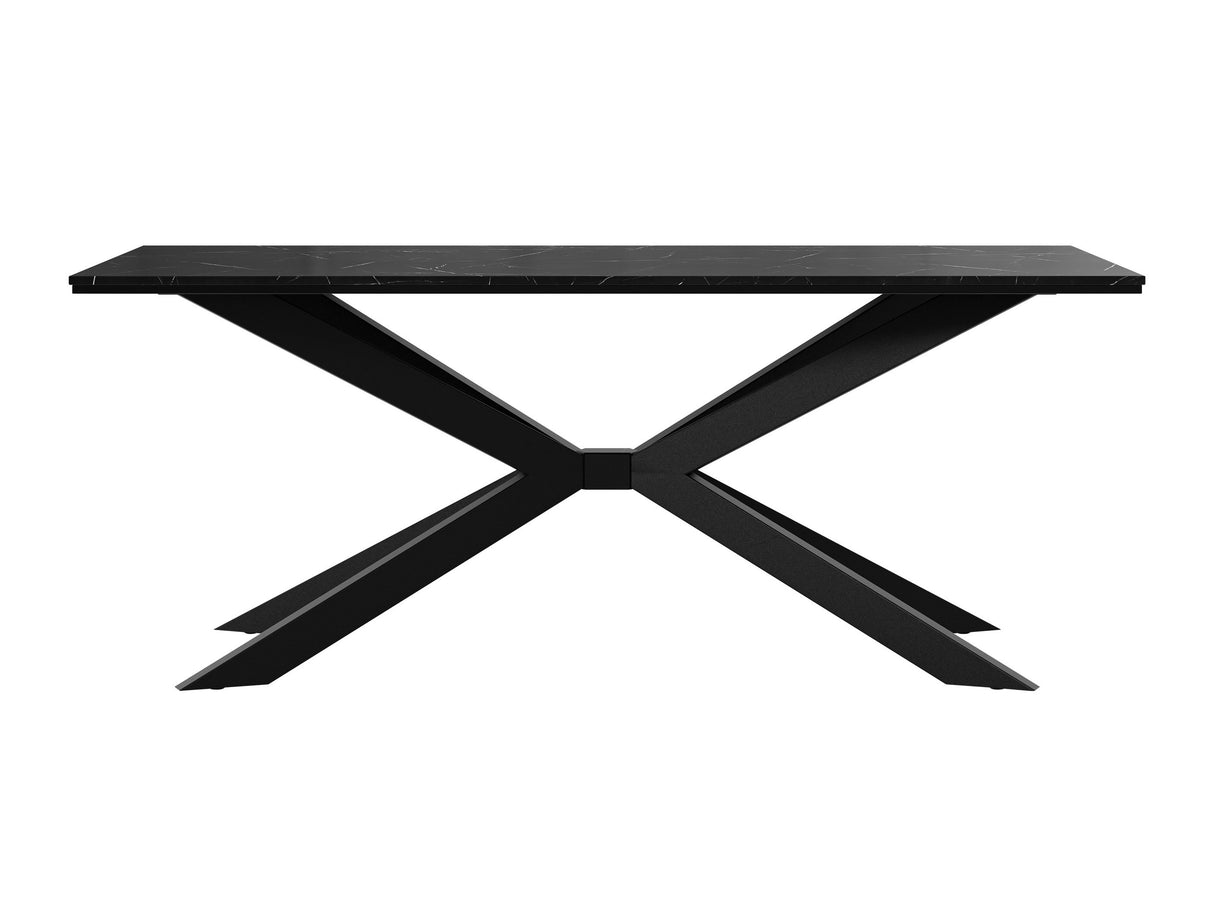 Asztal Stół FLORA Marmur Fekete Royal/Czarny Połysk + Czarny (Fekete márvány)
