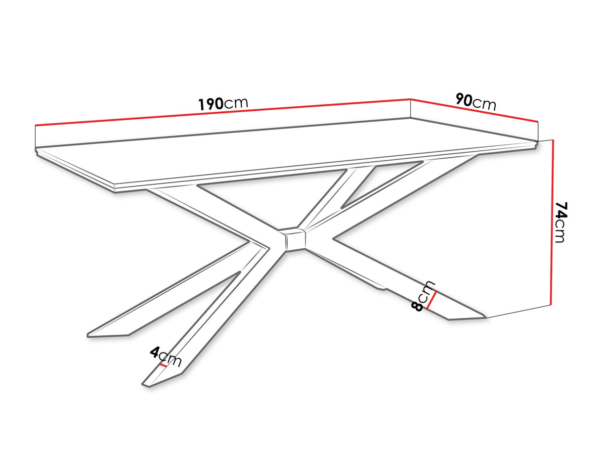Asztal Stół FLORA Marmur Fekete Royal/Czarny Połysk + Czarny (Fekete márvány)
