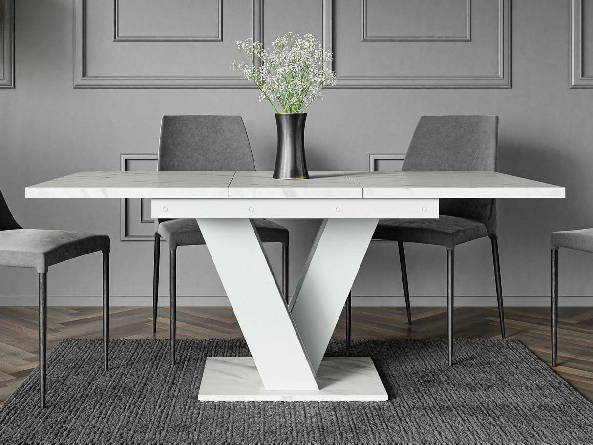 Asztal MASIV (Herkulan), Szín: Fehér márvány + Fehér