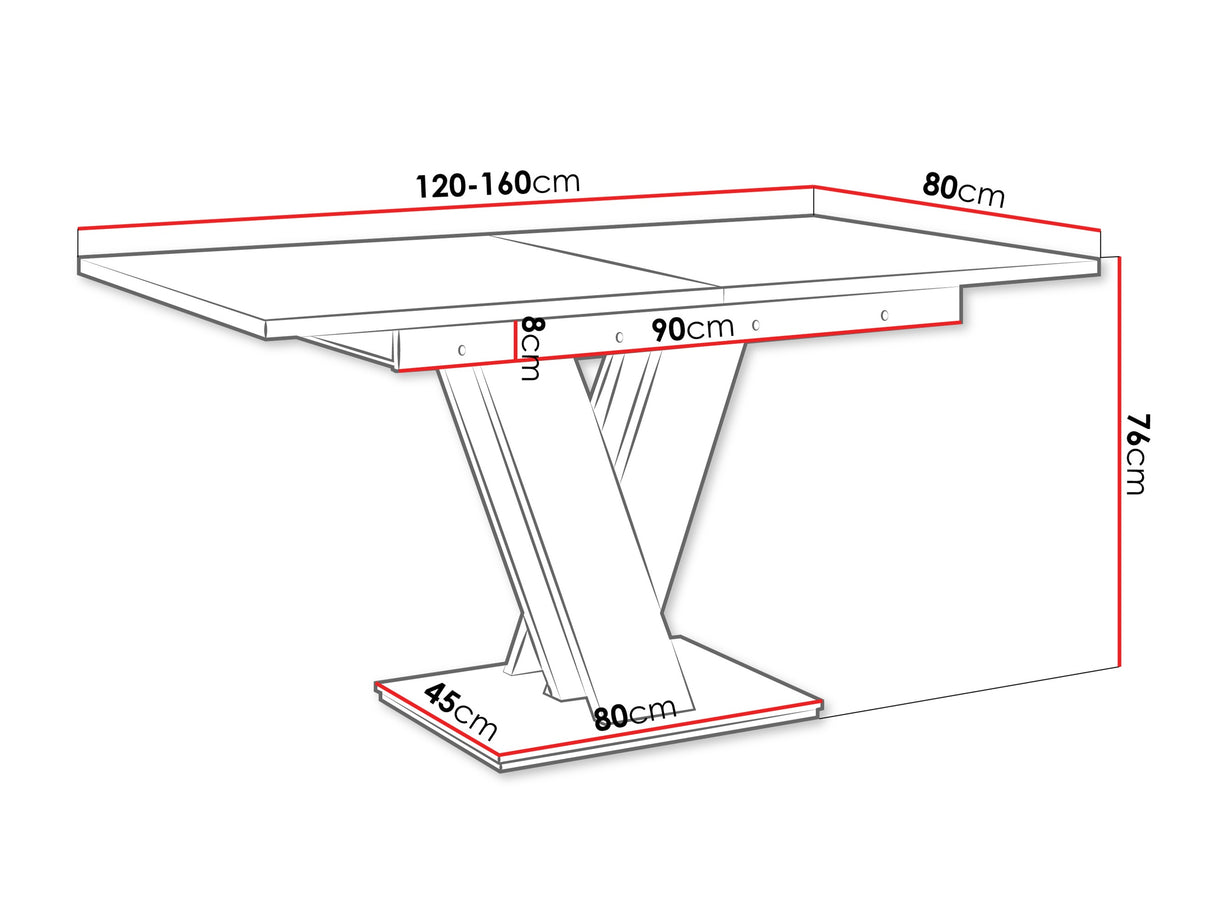 Asztal MASIV (Herkulan), Szín: Fekete márvány + Fekete